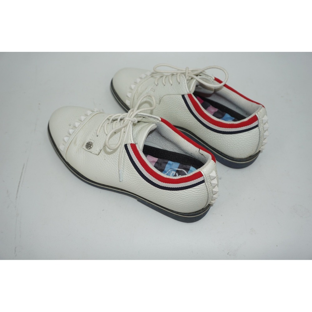 G/FORE Golf Shoes Womens Size 7.5 White Gallivanter Studded Leather G4LS21EF06 - Picture 2 of 7